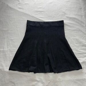 Y2k Cabi Grey Vogue Ribbed Sweater Knit Skirt Sz S